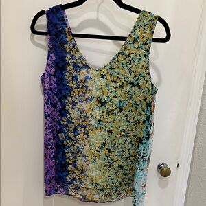 Cabi Floral Reversible Merry Go Round Blouse Size Small